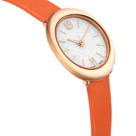 Resim Imber Saat, İsviçre Üretimi, Deri kayış, Turuncu, Pembe altın rengi yüzey