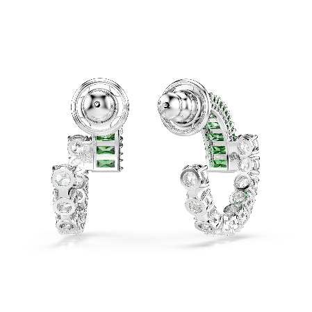 Resim Matrix halka küpeler, Karışık kesimler, Yeşil, Rodyum kaplama