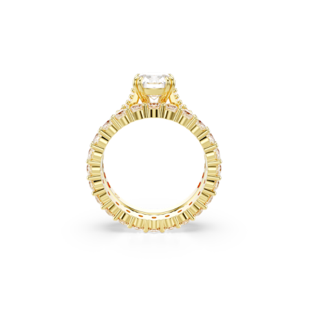 Resim Stilla Yüzük, Set (2), Yuvarlak kesim, Beyaz, Altın rengi kaplama