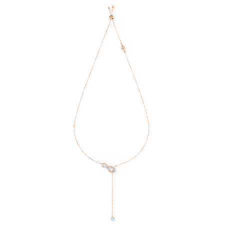 Resim Swarovski Infinity Y-Kolye, Infinity, Beyaz, Pembe altın rengi kaplama