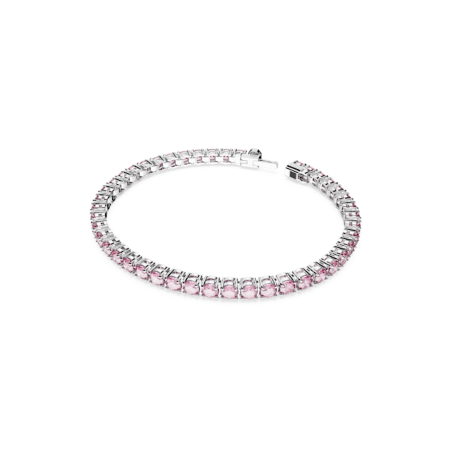 Resim Matrix Tennis Bileklik, Yuvarlak kesim, Pembe, Rodyum kaplama