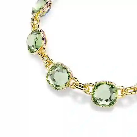 Resim Chroma Tennis kolye, Yastık kesim, Çok renkli, Altın rengi kaplama