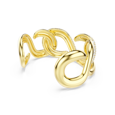 Resim Dextera Kelepçe, Yuvarlak kesim, Beyaz, Altın rengi kaplama