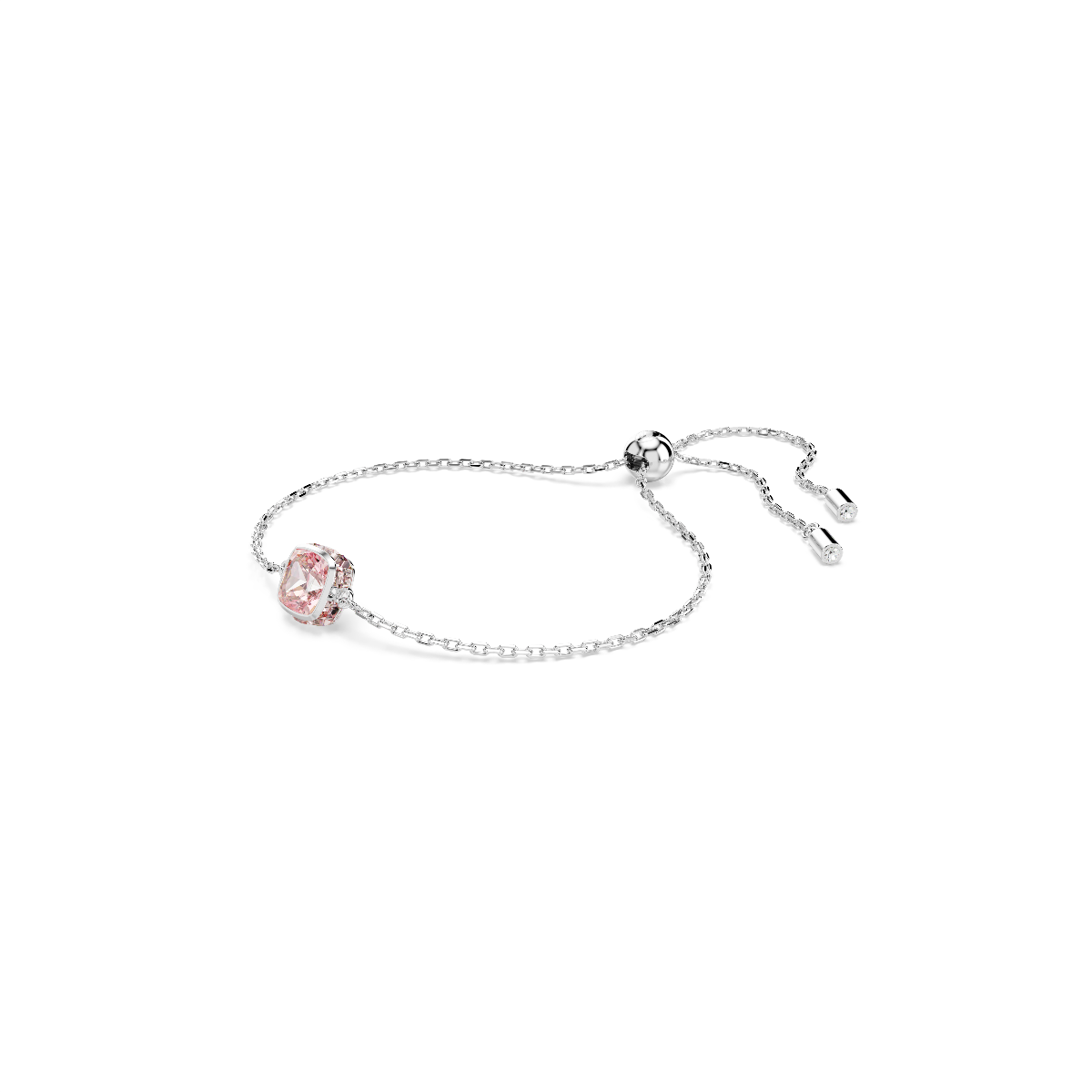 Resim Birthstone Bileklik, Kare kesim, Haziran, Pembe, Rodyum kaplama