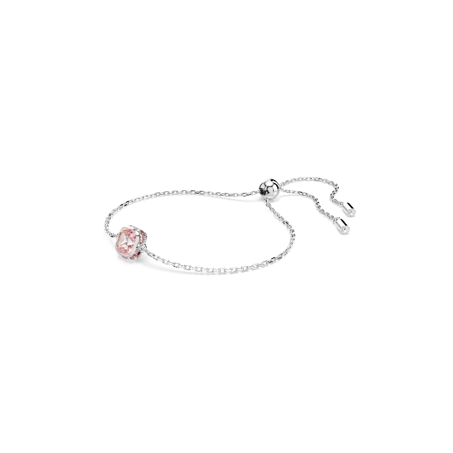 Resim Birthstone Bileklik, Kare kesim, Haziran, Pembe, Rodyum kaplama