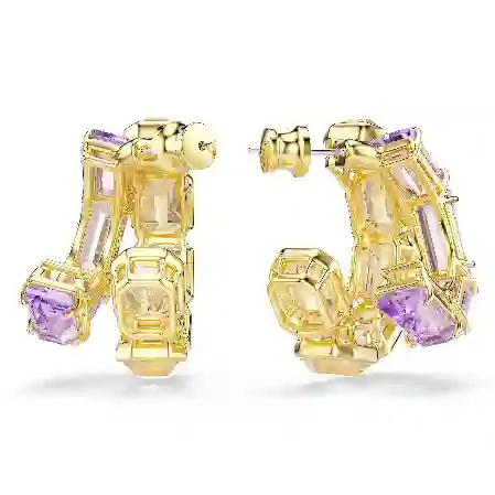 Resim Millenia halka küpeler, Karışık kesimler, Çok renkli, Altın rengi kaplama