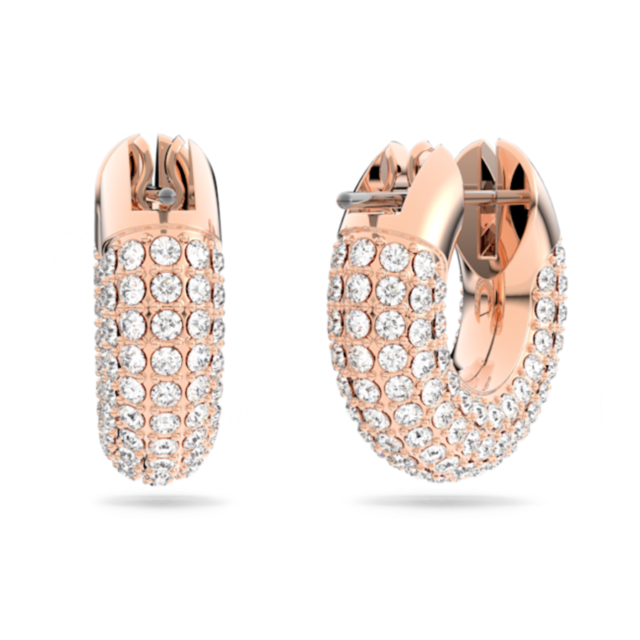 Resim Dextera halka küpeler, Küçük, Beyaz, Pembe altın rengi kaplama