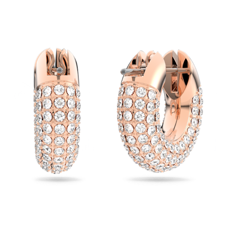 Resim Dextera halka küpeler, Küçük, Beyaz, Pembe altın rengi kaplama