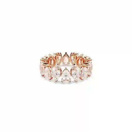 Resim Matrix Vittore Yüzük, Armut kesim, Beyaz, Pembe altın rengi yüzey