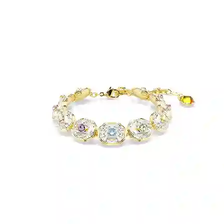 Resim Chroma Tennis bileklik, Sekizgen kesim, Çok renkli, Altın rengi kaplama