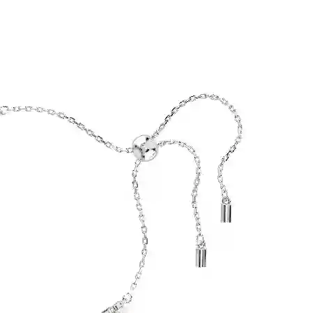 Resim Matrix Tennis bileklik, Kristal inci, Yuvarlak kesim, Beyaz, Rodyum kaplama