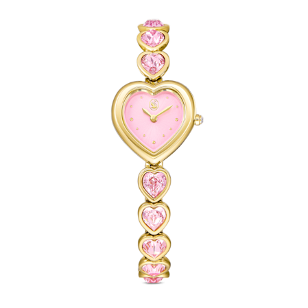 Resim Idyllia Heart Saat, Kristal bileklik, Pembe, Altın rengi yüzey