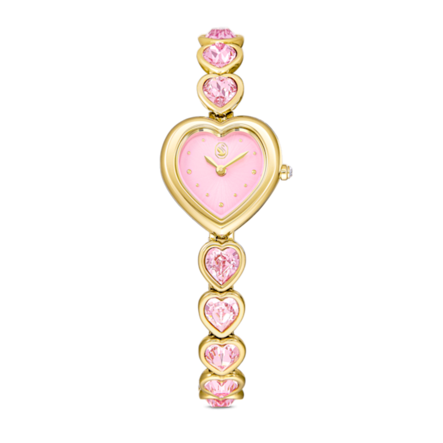 Resim Idyllia Heart Saat, Kristal bileklik, Pembe, Altın rengi yüzey