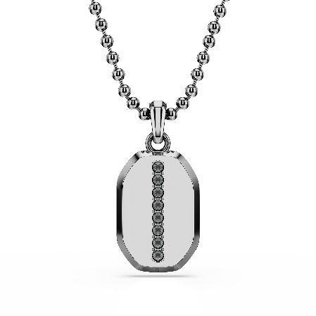 Resim Dextera Octagon Kolye, Sekizgen şekil, Yuvarlak kesim, Siyah, Rutenyum kaplama