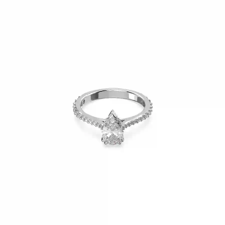 Resim Millenia Kokteyl Yüzüğü, Armut kesim, Pavé, Beyaz, Rodyum kaplama