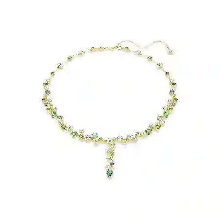 Resim Constella Y-Kolye, Karışık kesimler, Yeşil, Altın rengi kaplama