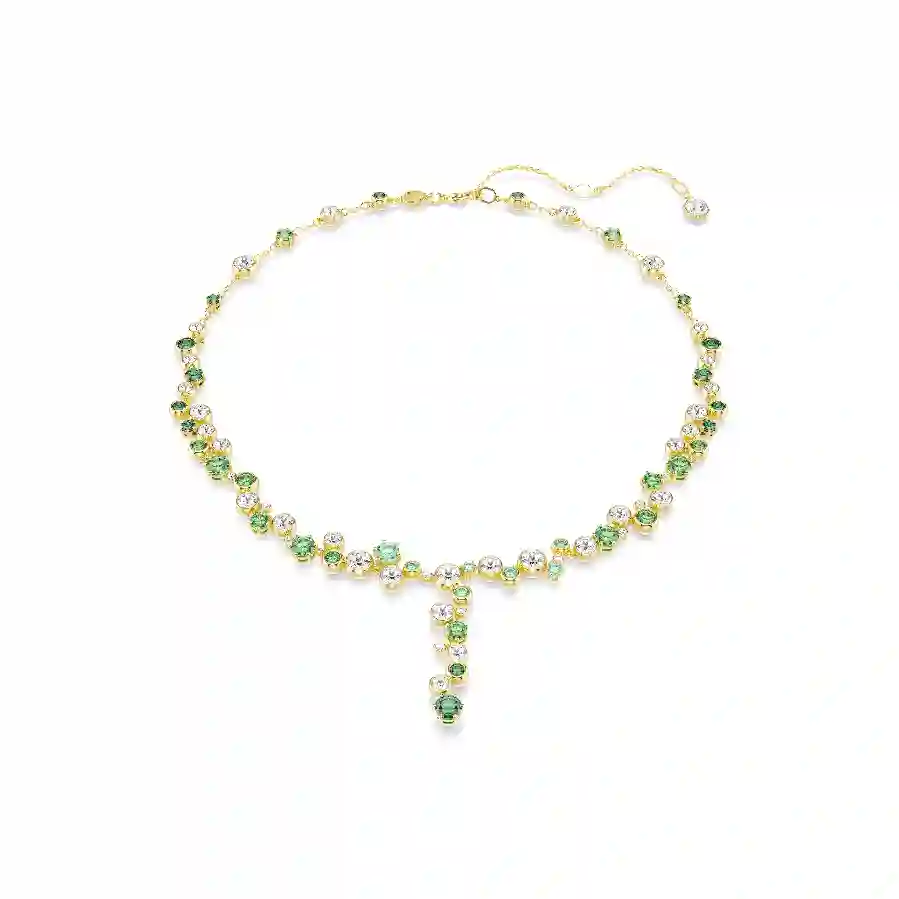 Resim Constella Y-Kolye, Karışık kesimler, Yeşil, Altın rengi kaplama