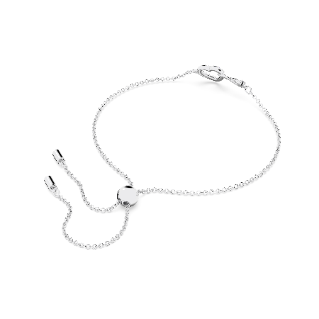 Resim Swarovski Infinity Bileklik, Sonsuzluk ve kalp, Beyaz, Rodyum kaplama