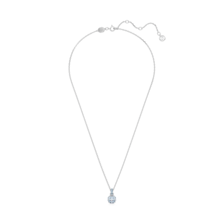 Resim Birthstone Kolye, Kare kesim, Mart, Mavi, Rodyum kaplama