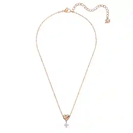 Resim Lifelong Heart Kolye, Beyaz, Pembe altın rengi kaplama