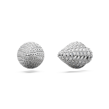 Resim Sublima düğme Küpeler, Ay, Beyaz, Rodyum kaplama