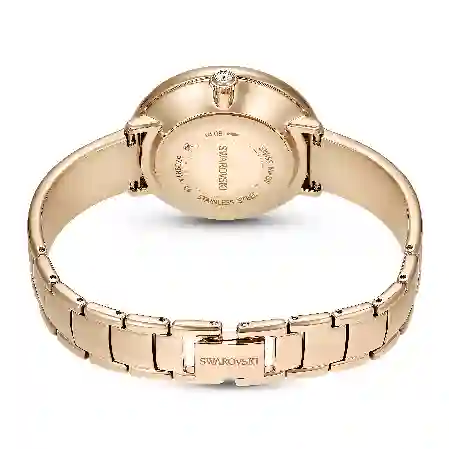 Resim Crystalline Bangle Saat, İsviçre Üretimi, Metal bileklik, Bej, Pembe altın rengi yüzey