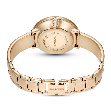 Resim Crystalline Bangle Saat, İsviçre Üretimi, Metal bileklik, Bej, Pembe altın rengi yüzey