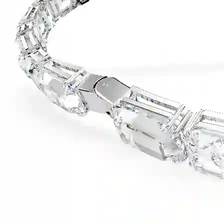 Resim Millenia Tennis kolye, Sekizgen kesim, Beyaz, Rodyum kaplama