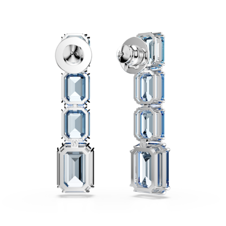 Resim Millenia damla küpeler, Sekizgen kesim, Renk geçişli, Mavi, Rodyum kaplama