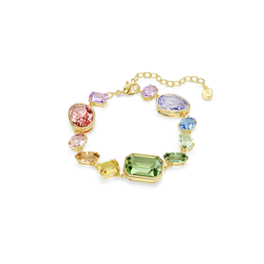 Resim Gema Bileklik, Karışık kesimler, Çok renkli, Altın rengi kaplama