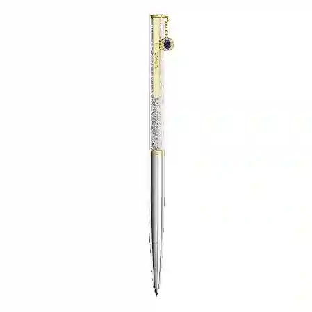 Resim Crystalline Silk Tükenmez Kalem, Nazarlık, Altın Rengi, Karışık metal yüzey