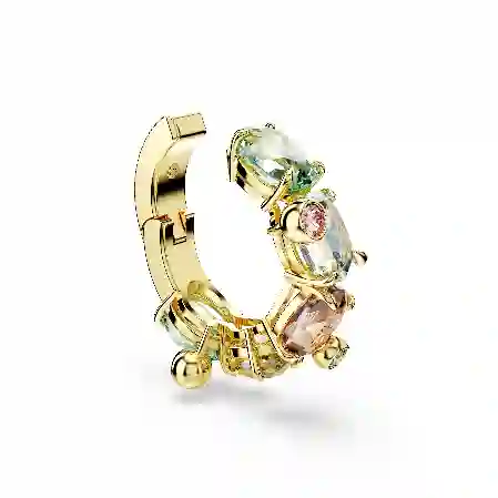 Resim Gema Kelepçe Küpe, Tek, Karışık kesimler, Çok renkli, Altın rengi kaplama