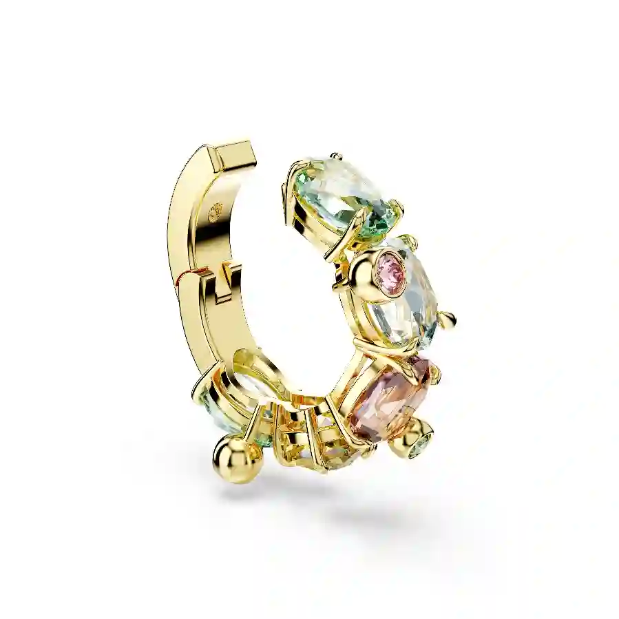 Resim Gema Kelepçe Küpe, Tek, Karışık kesimler, Çok renkli, Altın rengi kaplama