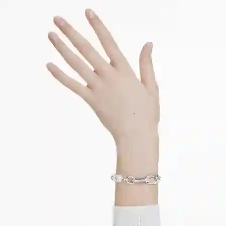 Resim Dextera Bileklik, Kristal inci, Karışık bağlantılar, Beyaz, Rodyum kaplama