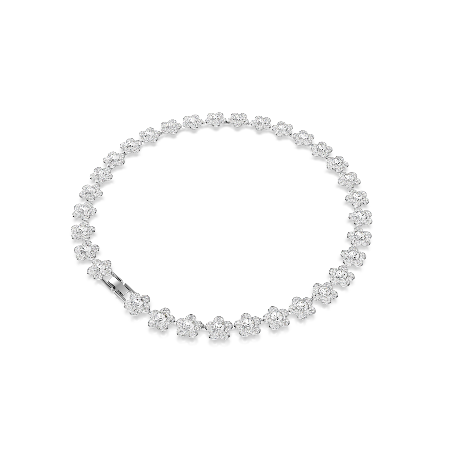 Resim Ariana Grande x Swarovski Kolye, Yuvarlak kesim, Çiçek, Beyaz, Rodyum kaplama