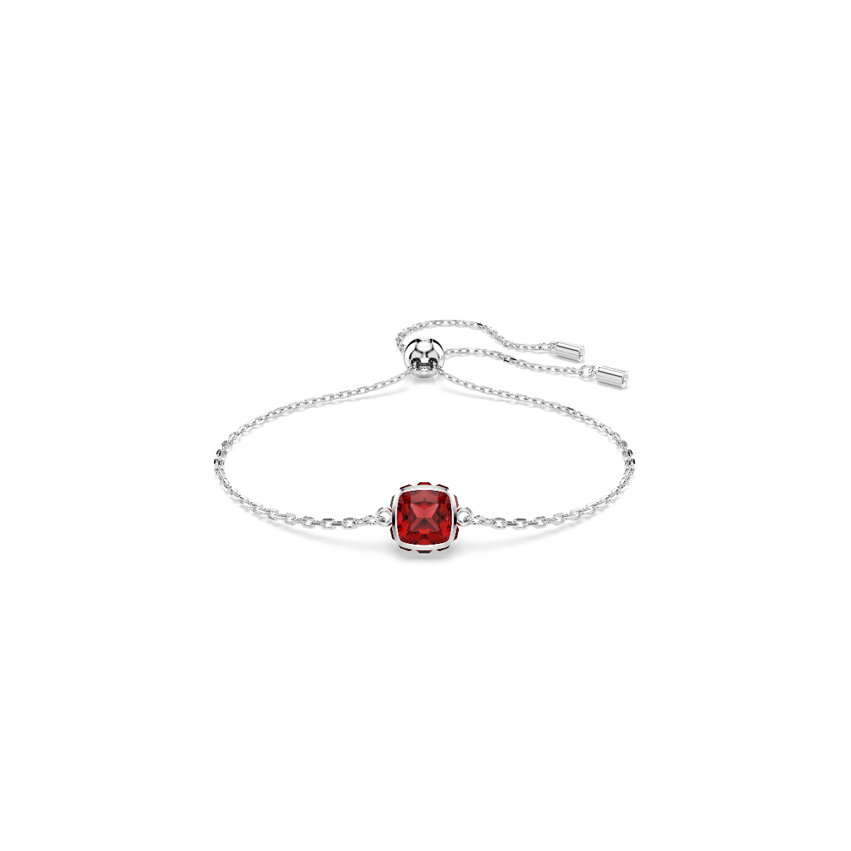 Resim Birthstone Bileklik, Kare kesim, Ocak, Kırmızı, Rodyum kaplama