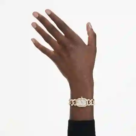 Resim Dextera Chain Saat, İsviçre Üretimi, Kristal bileklik, Altın Rengi, Altın rengi yüzey