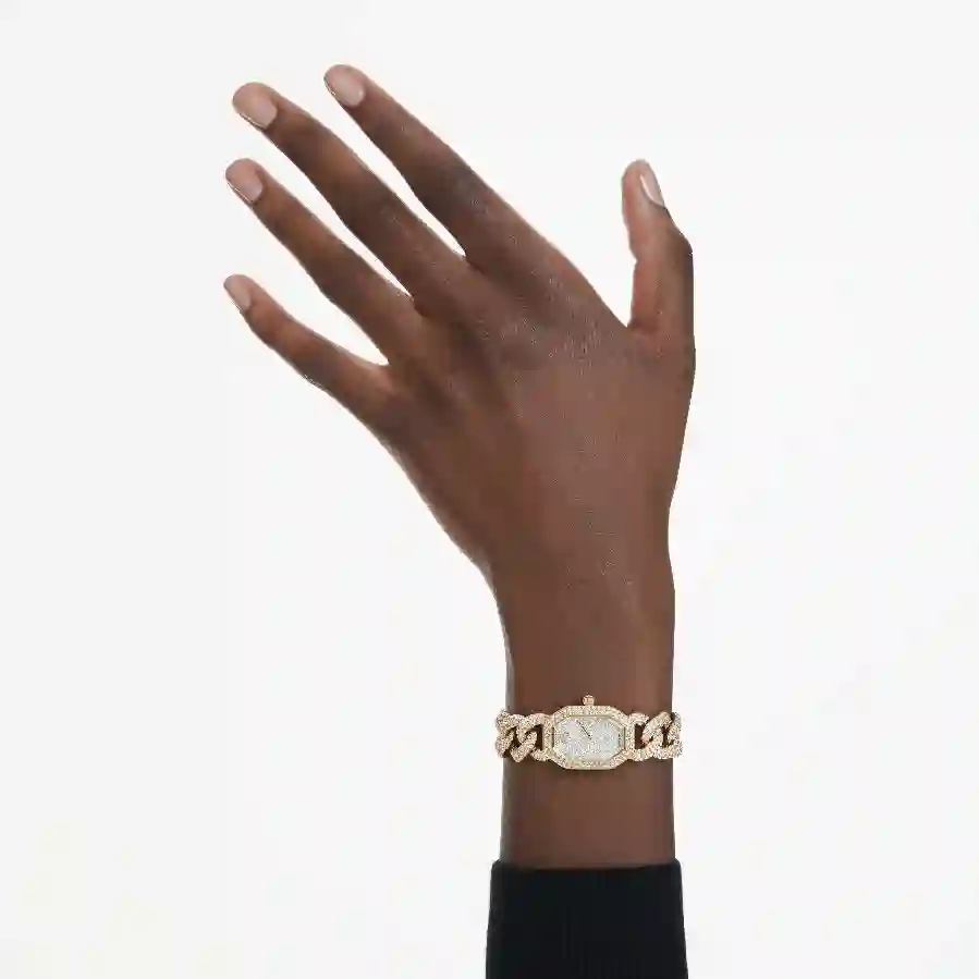 Resim Dextera Chain Saat, İsviçre Üretimi, Kristal bileklik, Altın Rengi, Altın rengi yüzey