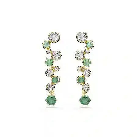 Resim Constella damla küpeler, Karışık kesimler, Yeşil, Altın rengi kaplama