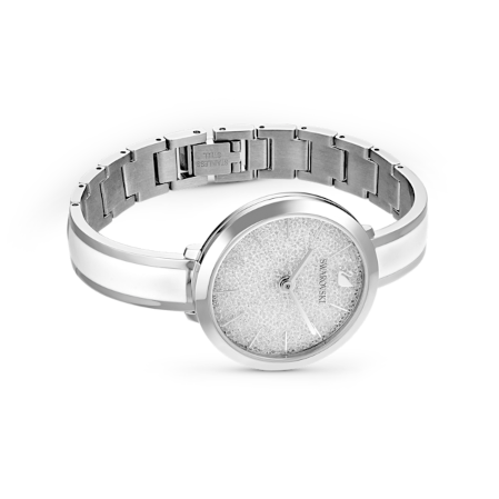 Resim Crystalline Delight Saat, İsviçre Üretimi, Metal bileklik, Beyaz, Paslanmaz çelik