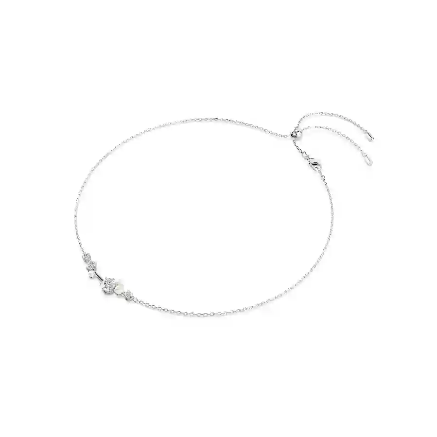 Resim Constella Kolye, Kristal inci, Yuvarlak kesimler, Beyaz, Rodyum kaplama