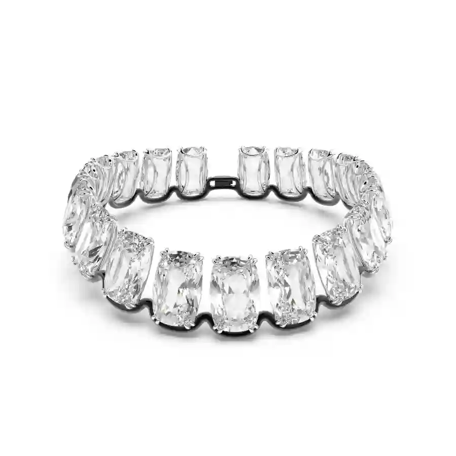 Resim Harmonia Gerdanlık, Büyük yüzer kristaller, Beyaz, Karışık metal yüzey