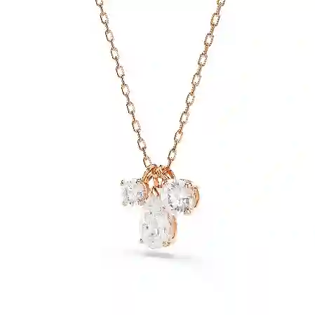 Resim Mesmera Kolye, Karışık kesimler, Beyaz, Pembe altın rengi kaplama