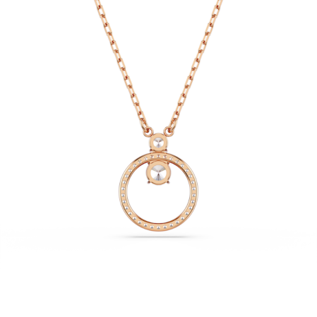 Resim Constella Kolye, Pavé, Yuvarlak kesim, Beyaz, Pembe altın rengi kaplama