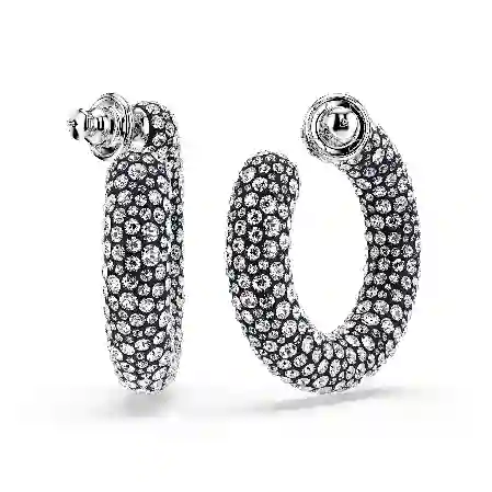 Resim Sublima halka küpeler, Karışık yuvarlak kesimler, Beyaz, Rodyum kaplama