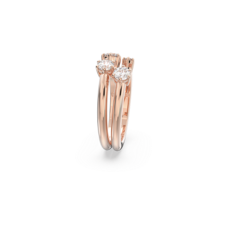 Resim Constella Yüzük, Set (2), Yuvarlak kesim, Beyaz, Pembe altın rengi kaplama