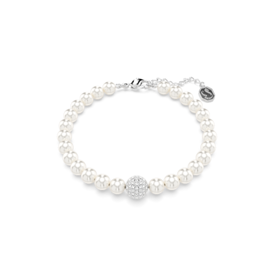 Resim Swarovski Remix Collection Strand, Kristal inci, Beyaz, Rodyum kaplama