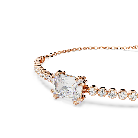 Resim Matrix Tennis bileklik, Karışık kesimler, Beyaz, Pembe altın rengi kaplama