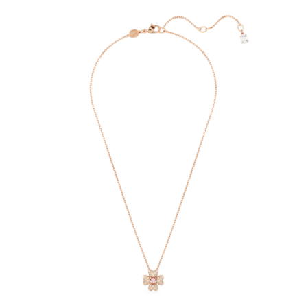 Resim Idyllia Kolye, Yonca, Beyaz, Pembe altın rengi kaplama