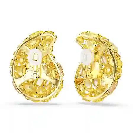 Resim Gema Klipsli Küpeler, Sarı, Altın rengi kaplama